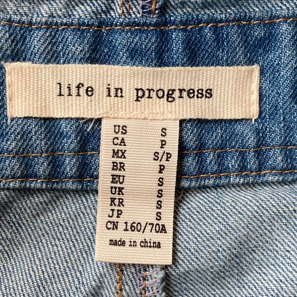Denim Short Overalls - Blue Distressed Women's Jeans - Picture 10 of 11